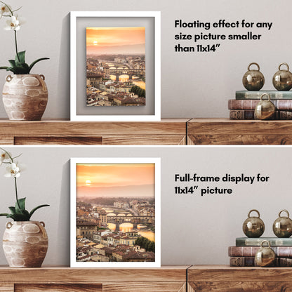 Floating Picture Frame | Two-Sided Glass Display | For Photos and Pressed Flowers