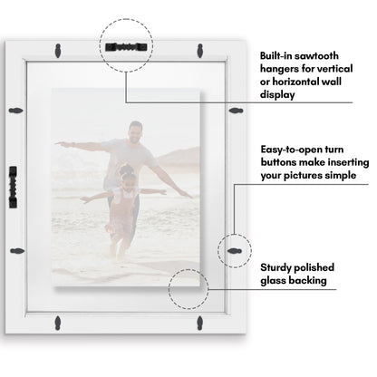 Floating Picture Frame | Two-Sided Glass Display | For Photos and Pressed Flowers