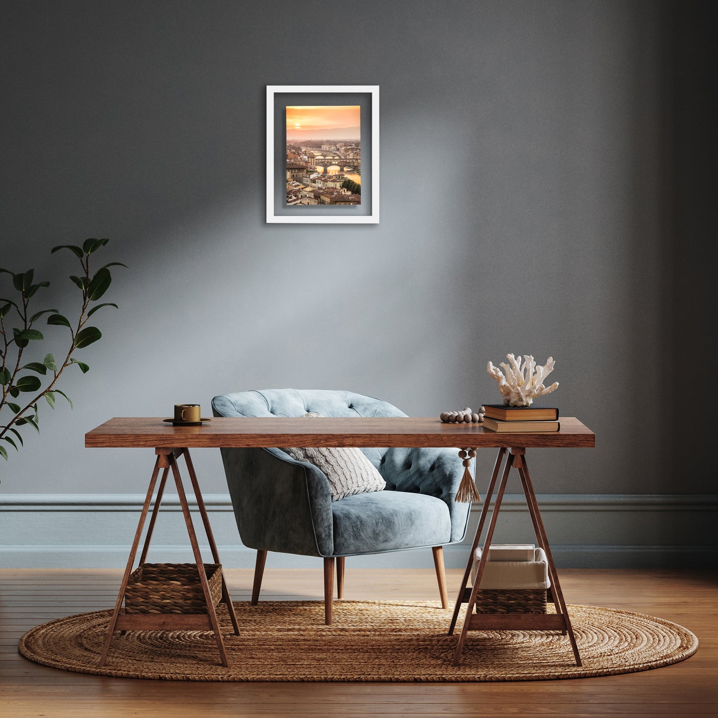 Floating Picture Frame | Two-Sided Glass Display | For Photos and Pressed Flowers