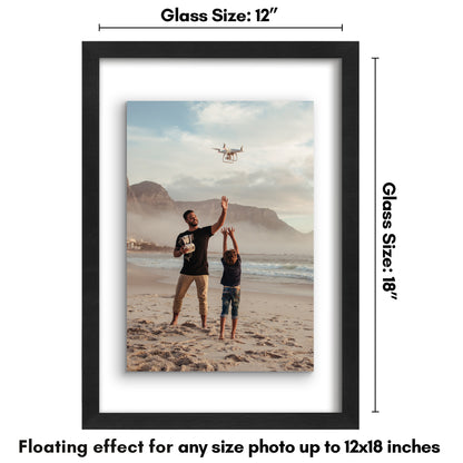 Floating Picture Frame | Two-Sided Glass Display | For Photos and Pressed Flowers