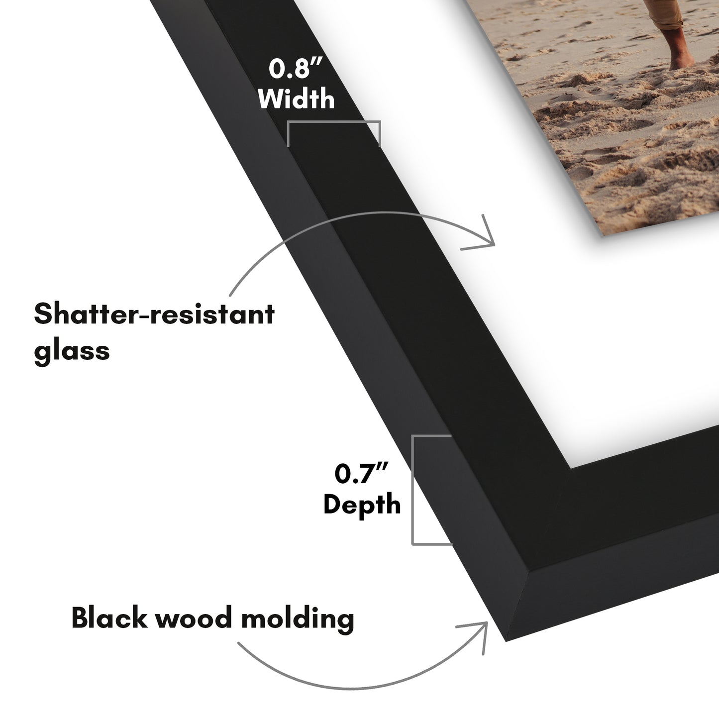 Floating Picture Frame | Two-Sided Glass Display | For Photos and Pressed Flowers