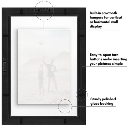 Floating Picture Frame | Two-Sided Glass Display | For Photos and Pressed Flowers