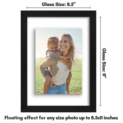 Floating Picture Frame | Two-Sided Glass Display | For Photos and Pressed Flowers