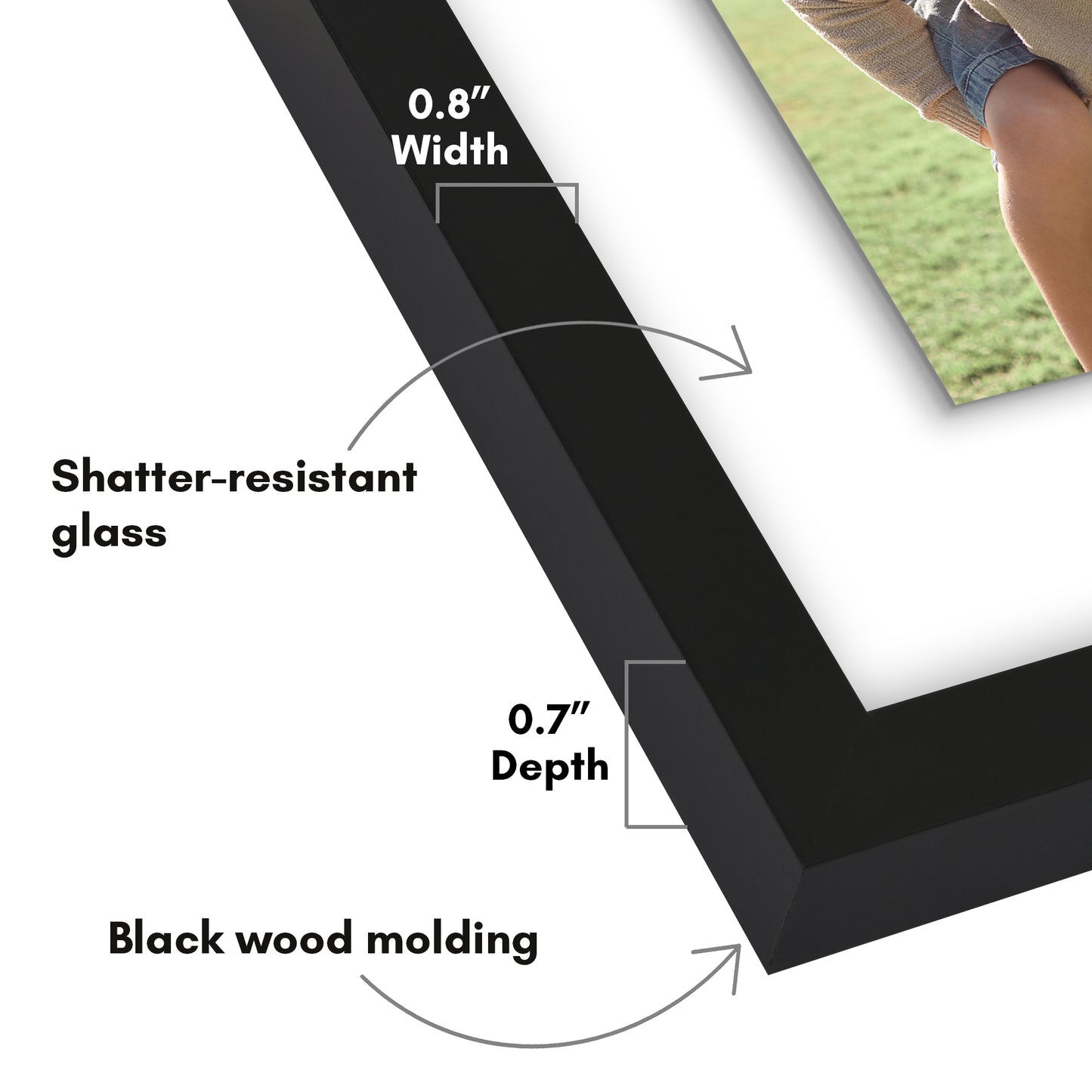 Floating Picture Frame | Two-Sided Glass Display | For Photos and Pressed Flowers