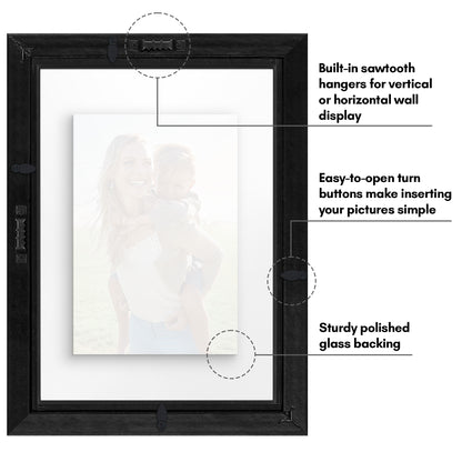 Floating Picture Frame | Two-Sided Glass Display | For Photos and Pressed Flowers