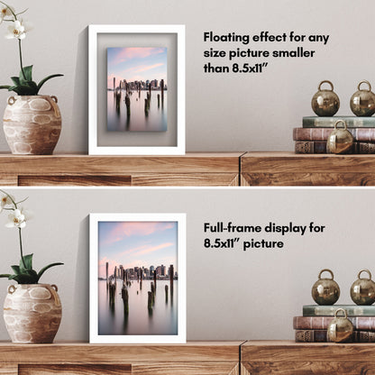 Floating Picture Frame | Two-Sided Glass Display | For Photos and Pressed Flowers