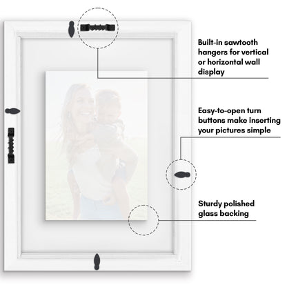 Floating Picture Frame | Two-Sided Glass Display | For Photos and Pressed Flowers