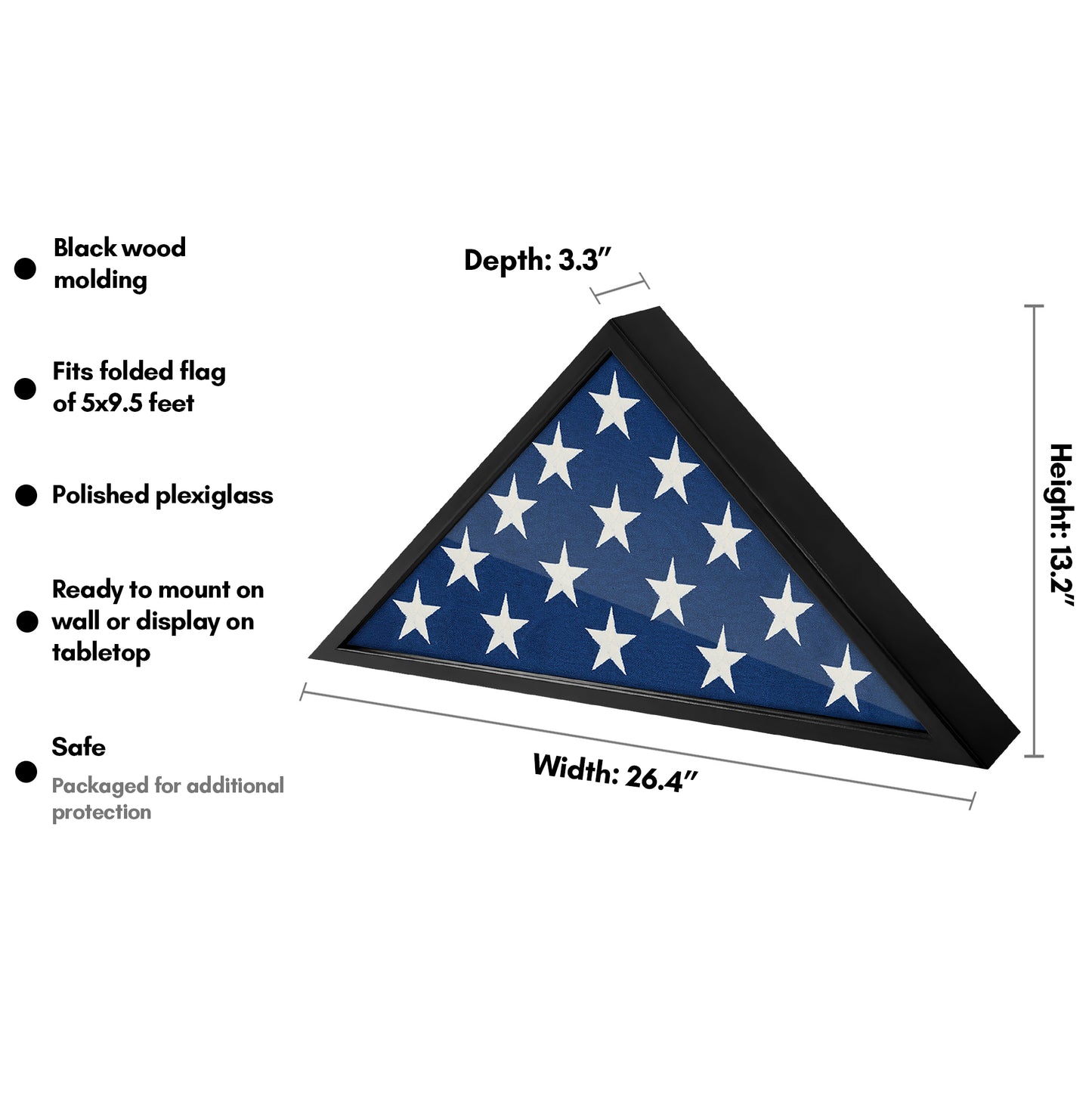 Flag Display Case | Memorial Service | Veteran Burial | Commemorative Shadow Box