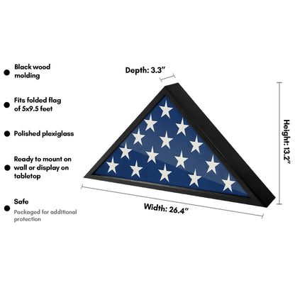 Flag Display Case | Memorial Service | Veteran Burial | Commemorative Shadow Box