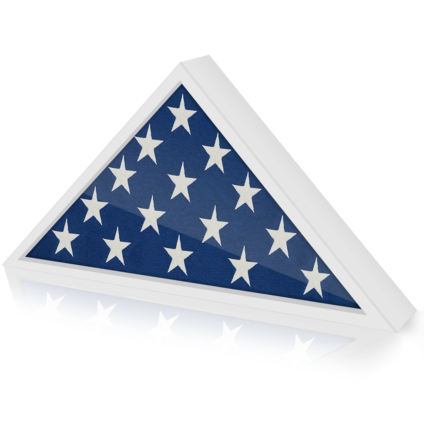 Americanflat Elegant Flag Display Case | Memorial & Veteran Burial - White