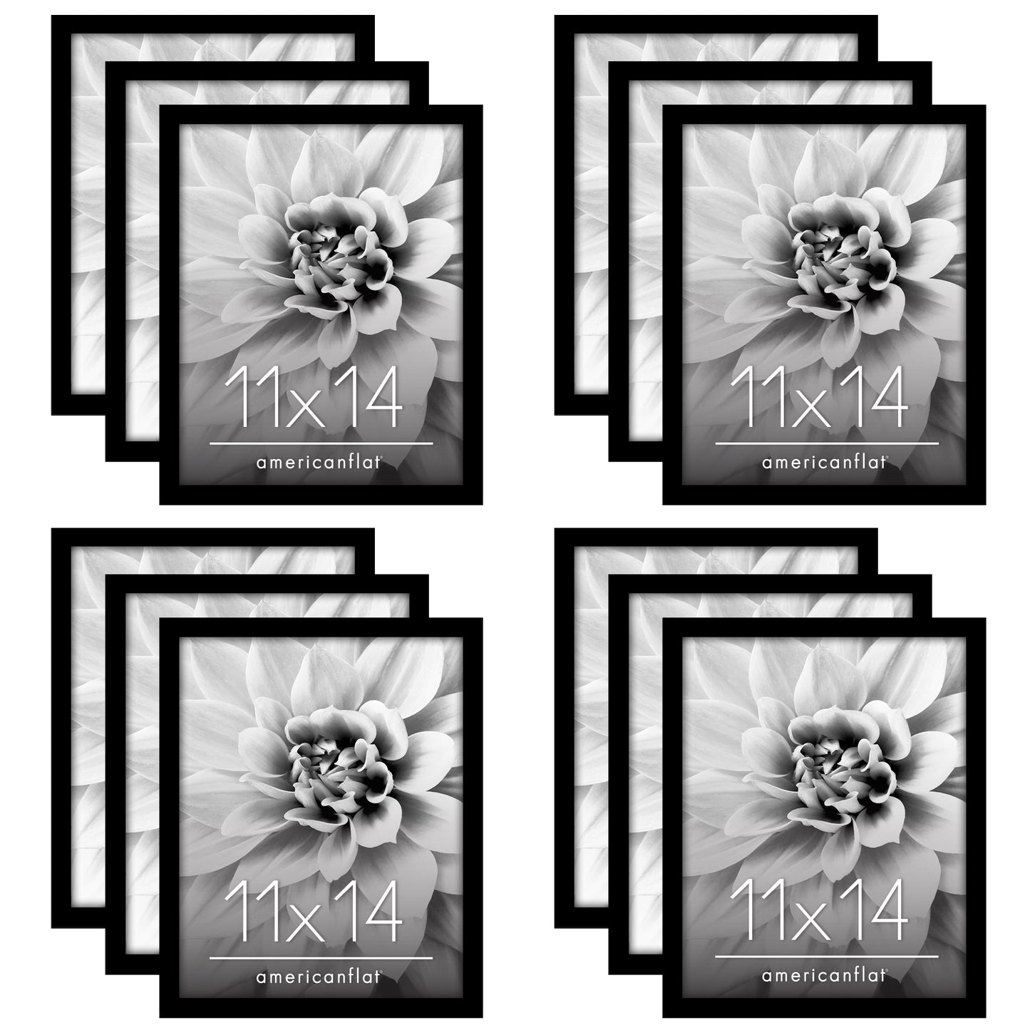 Picture Frame 12 Pack | Gallery Wall Set | Shatter-Resistant Glass | Wall Art