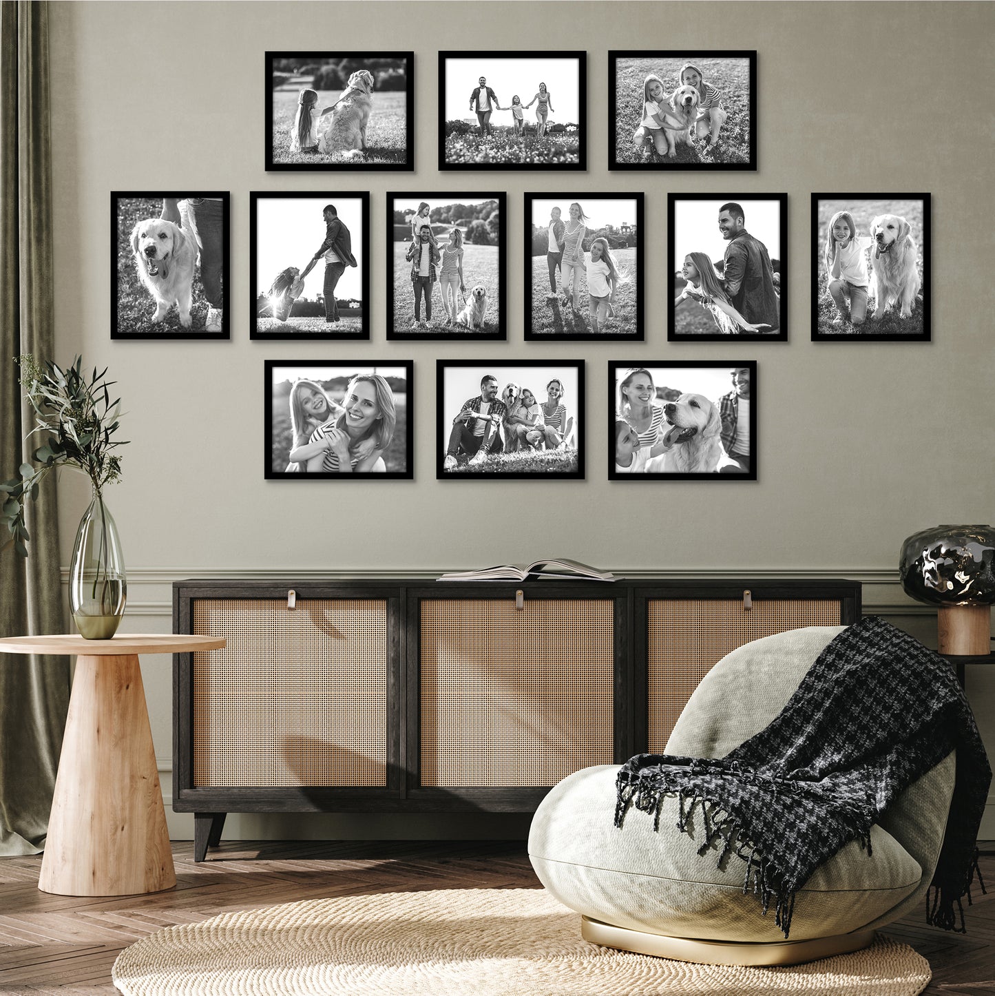 Picture Frame 12 Pack | Gallery Wall Set | Shatter-Resistant Glass | Wall Art