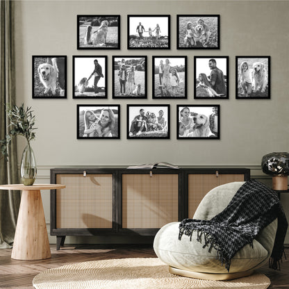 Picture Frame 12 Pack | Gallery Wall Set | Shatter-Resistant Glass | Wall Art