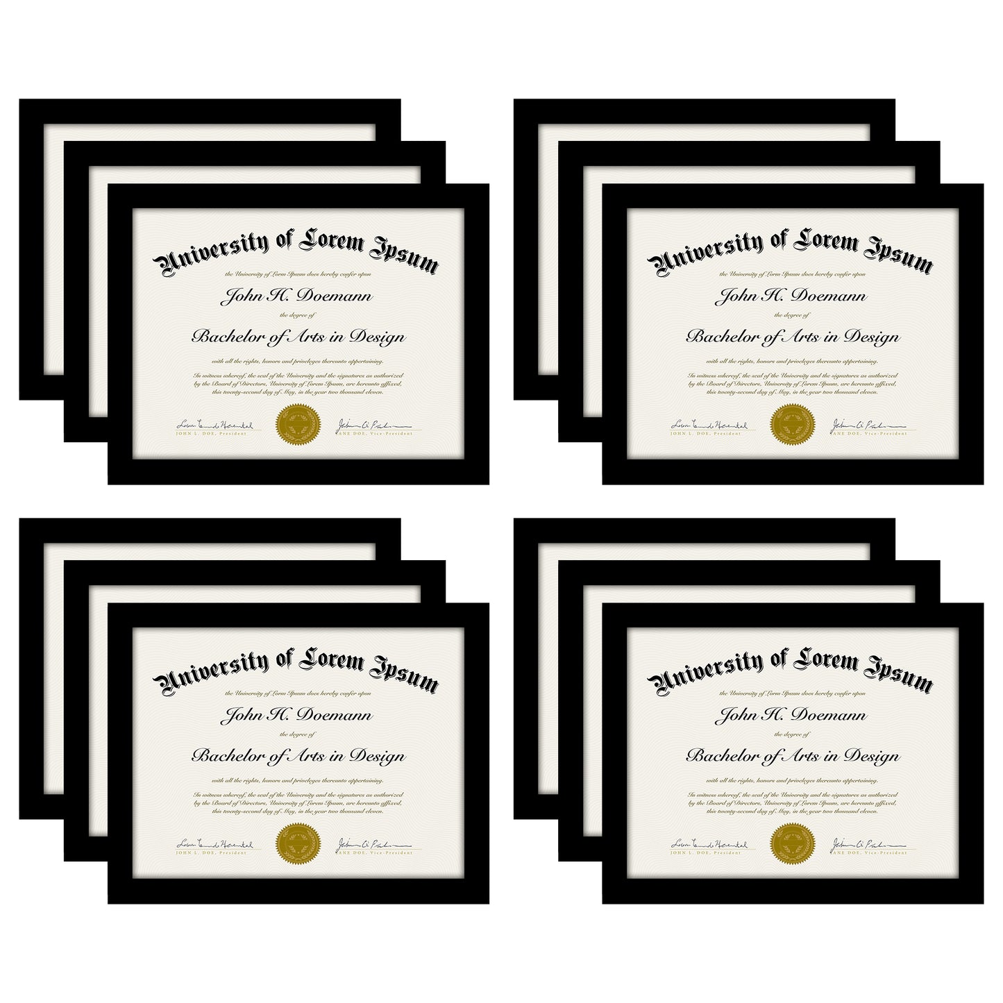 Picture Frame 12 Pack | Gallery Wall Set | Shatter-Resistant Glass | Decor