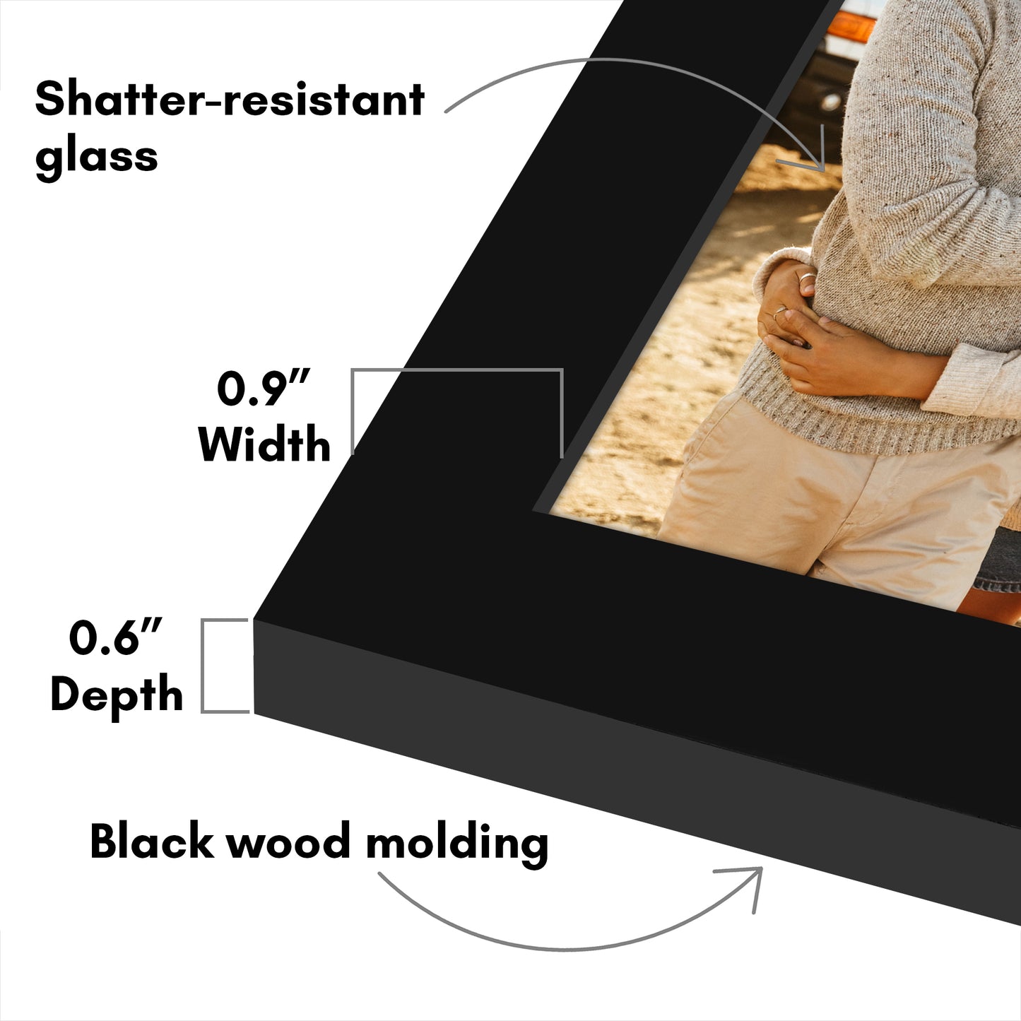 Hinged Picture Frame | Double Photo Display | Tabletop Standing | Glass Front