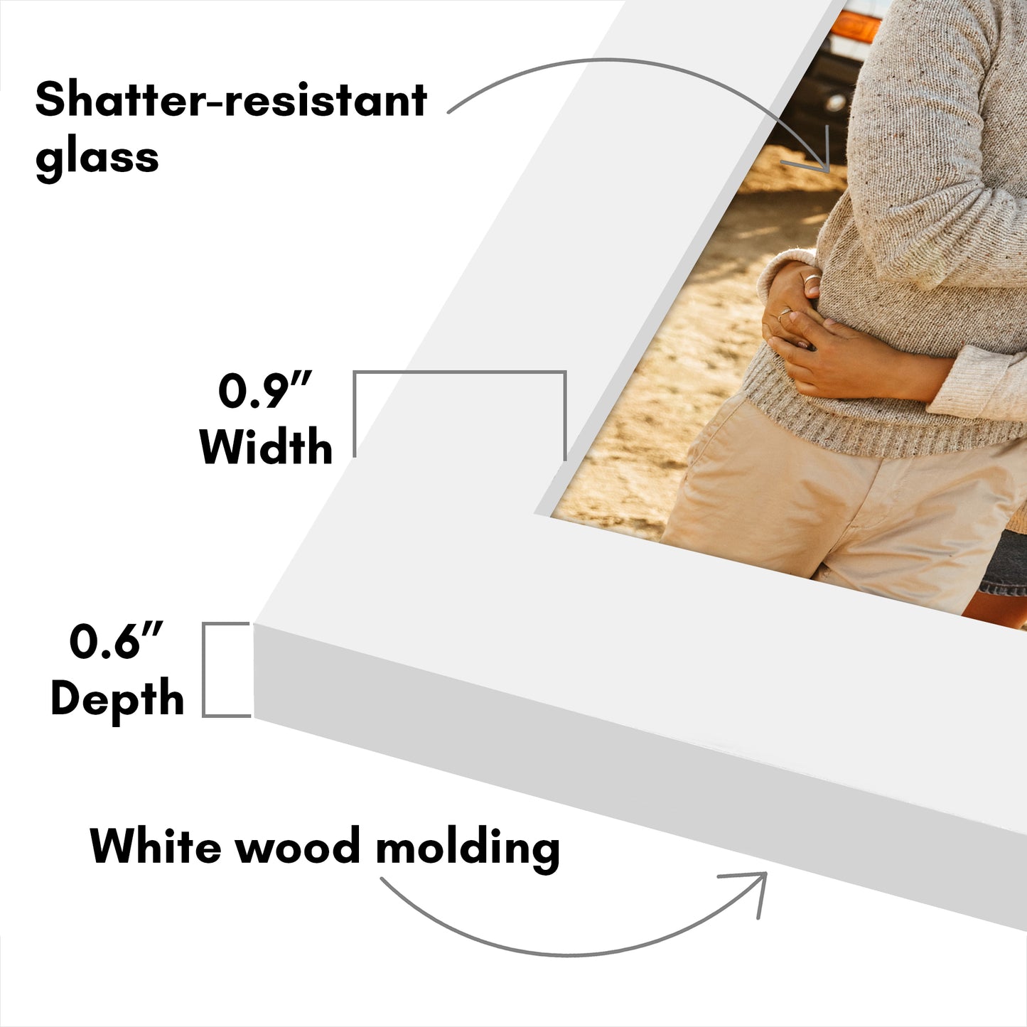 Hinged Picture Frame | Double Photo Display | Tabletop Standing | Glass Front