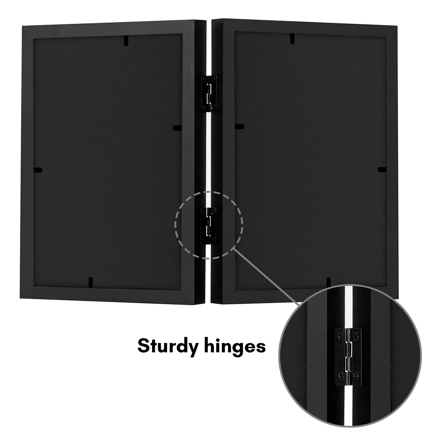 Hinged Picture Frame | Double Photo Display | Tabletop Standing | Glass Front