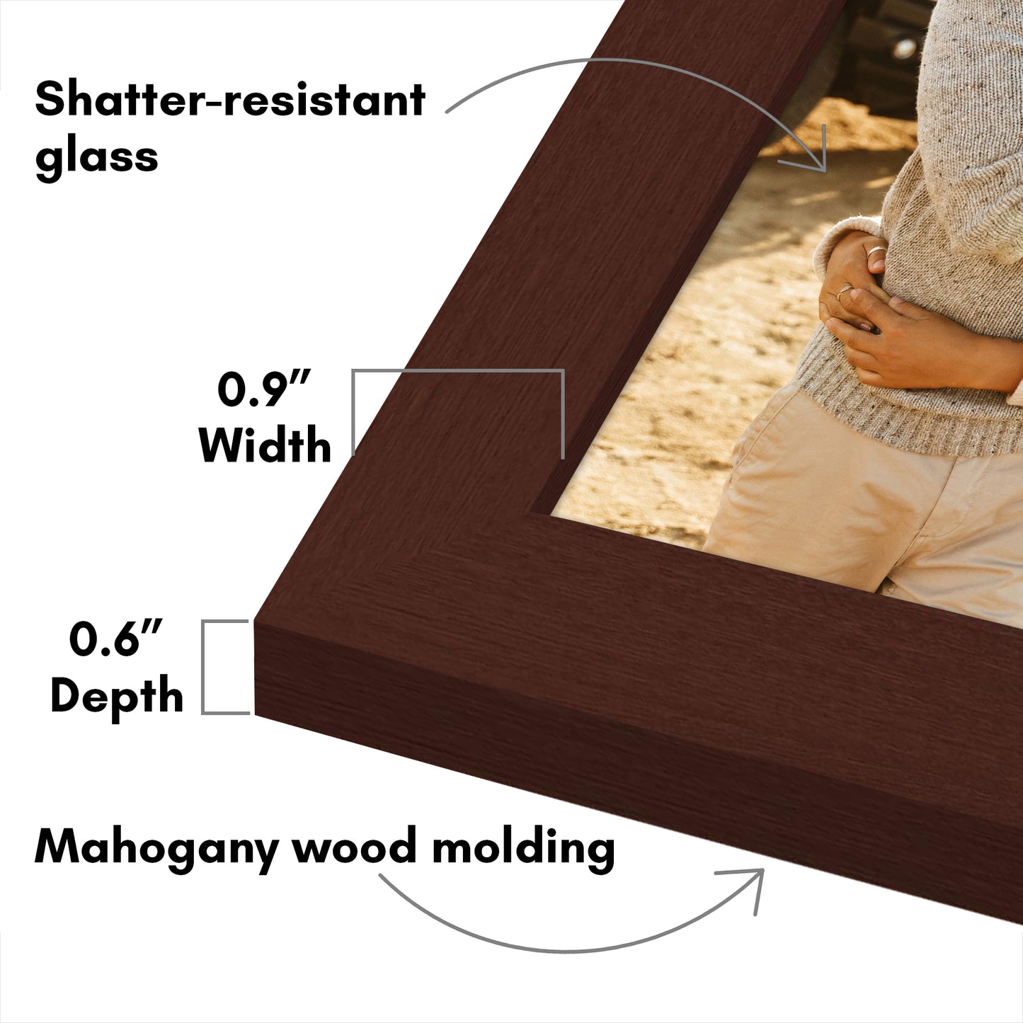 Hinged Picture Frame | Double Photo Display | Tabletop Standing | Glass Front