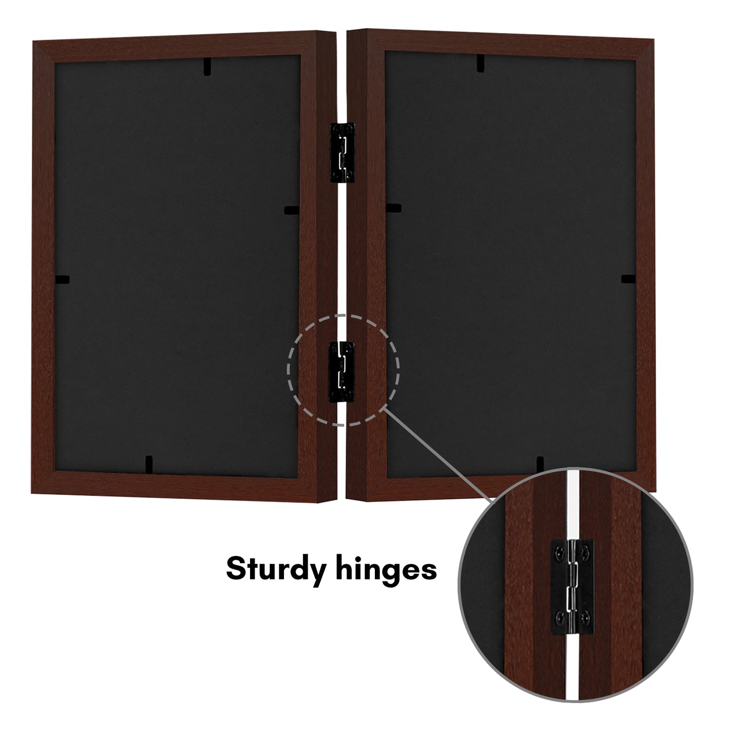 Hinged Picture Frame | Double Photo Display | Tabletop Standing | Glass Front