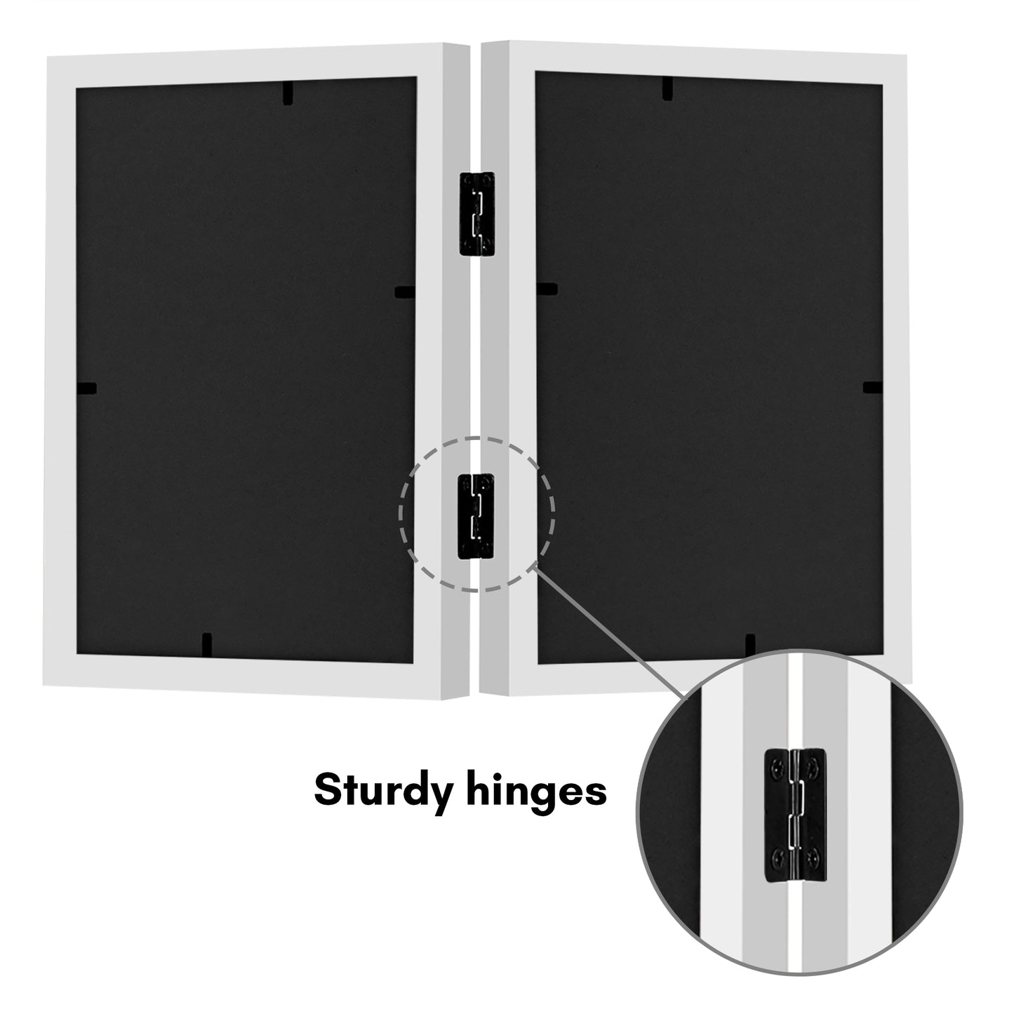 Hinged Picture Frame | Double Photo Display | Tabletop Standing | Glass Front