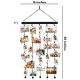 Size diagram of the hanging photo display: 16 inches wide by 30 inches long 