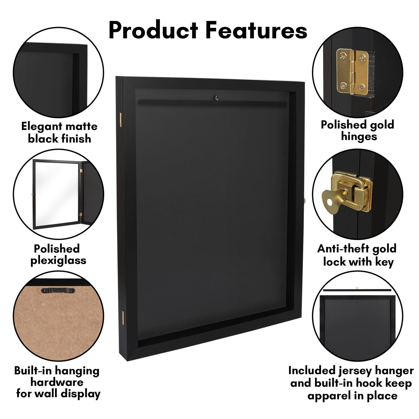 Lockable Jersey Display Case | All-Star Collection | With Hanger | Modern Decor