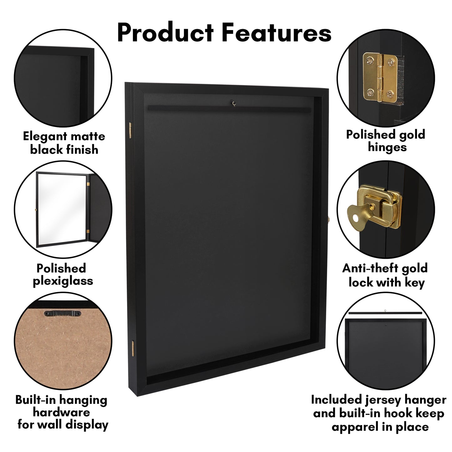 Lockable Jersey Display Case | All-Star Collection | With Hanger | Modern Decor