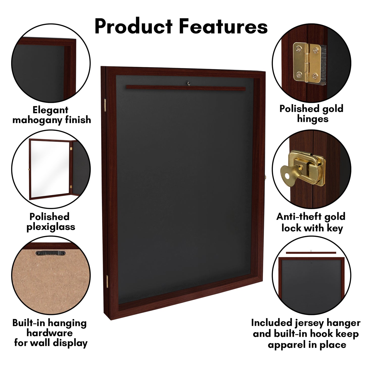 Lockable Jersey Display Case | All-Star Collection | With Hanger | Modern Decor