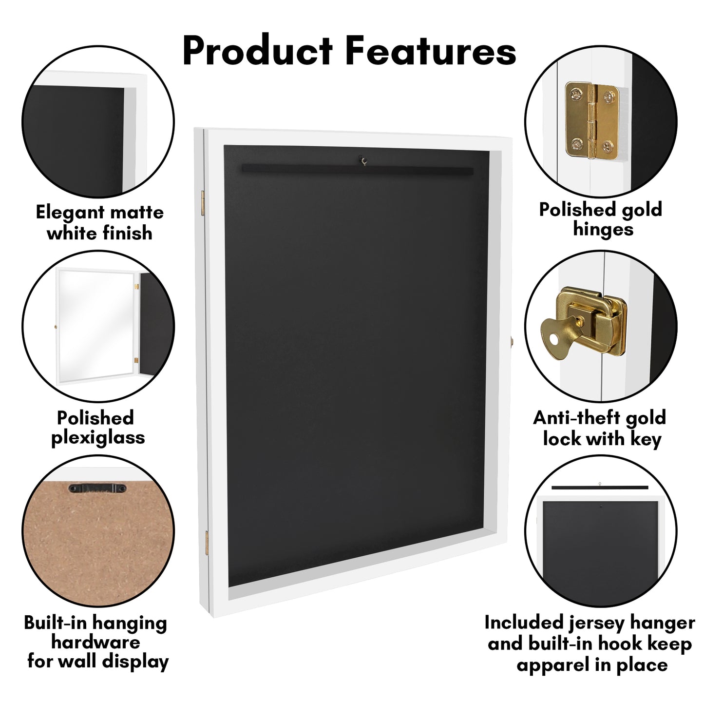 Lockable Jersey Display Case | All-Star Collection | With Hanger | Modern Decor
