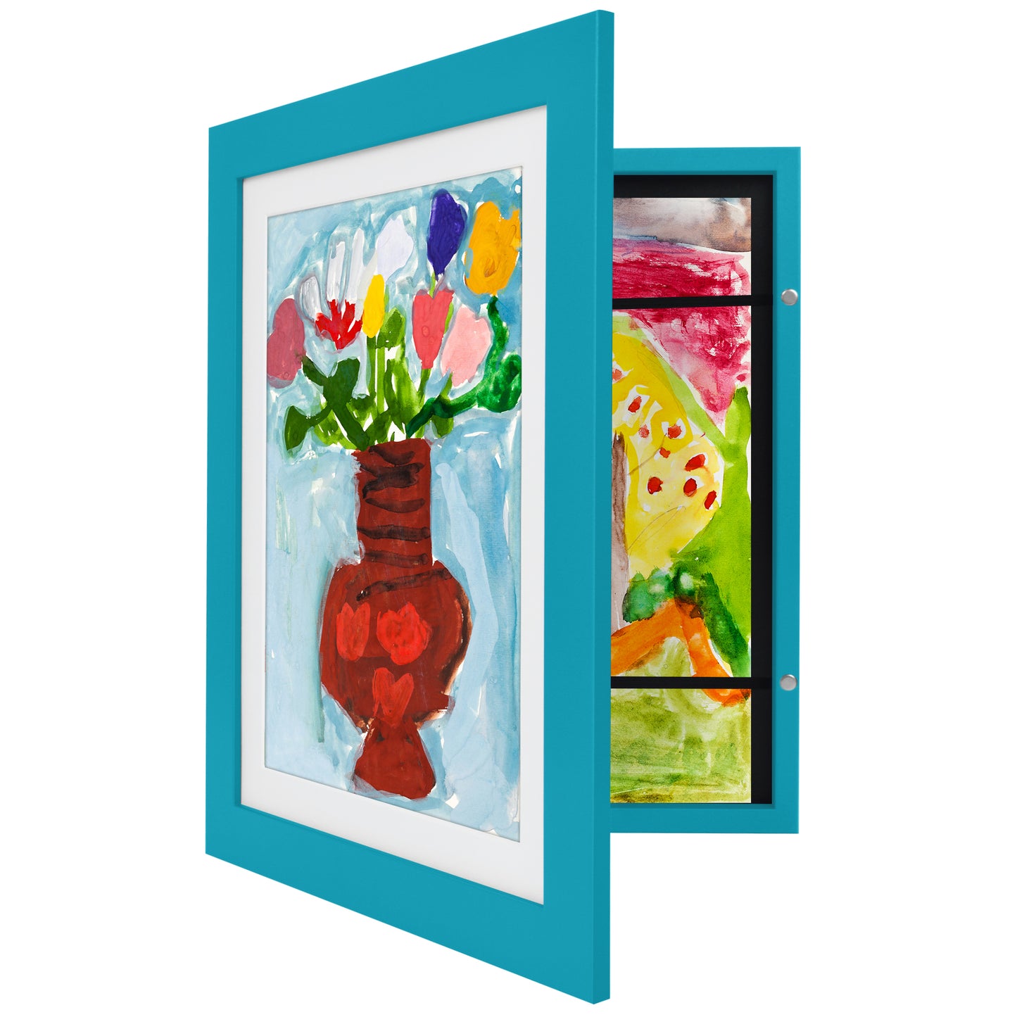 Kids Art Frame | Artwork Storage Display | Front Opening | Magnetic Closure | Mat