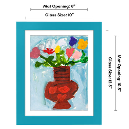 Kids Art Frame | Artwork Storage Display | Front Opening | Magnetic Closure | Mat