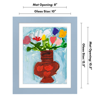 Kids Art Frame | Artwork Storage Display | Front Opening | Magnetic Closure | Mat