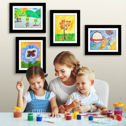 Americanflat Kids Art Frame with Mat | Set of 4 | Holds up to 100 Artworks