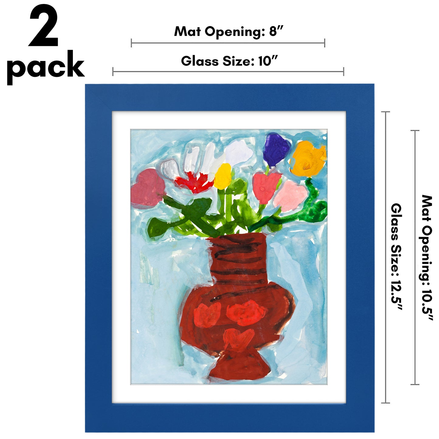 Kids Art Frame 2 Pack | Artwork Storage Display | Front Opening | Magnetic | Mat