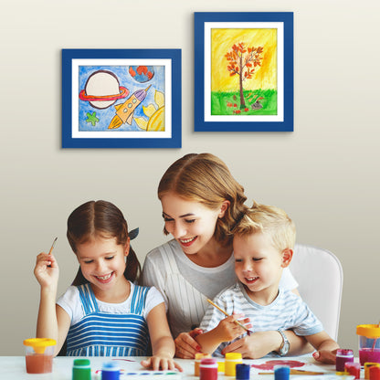 Kids Art Frame 2 Pack | Artwork Storage Display | Front Opening | Magnetic | Mat