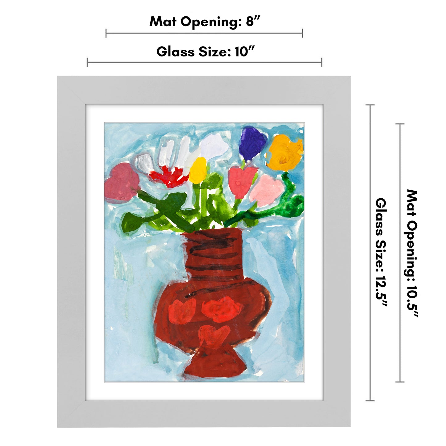 Kids Art Frame | Artwork Storage Display | Front Opening | Magnetic Closure | Mat