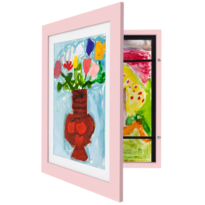 Kids Art Frame | Artwork Storage Display | Front Opening | Magnetic Closure | Mat
