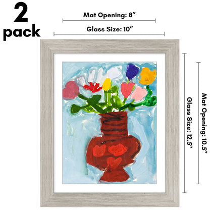 Kids Art Frame 2 Pack | Artwork Storage Display | Front Opening | Magnetic | Mat