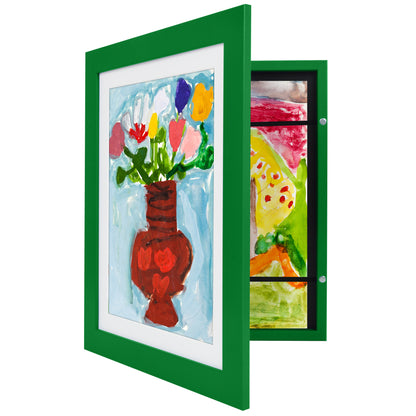 Kids Art Frame | Artwork Storage Display | Front Opening | Magnetic Closure | Mat
