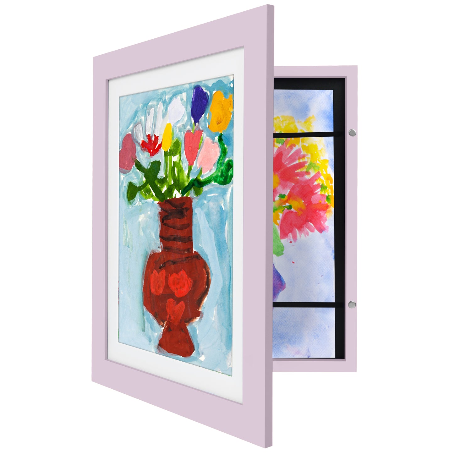 Kids Art Frame | Artwork Storage Display | Front Opening | Magnetic Closure | Mat