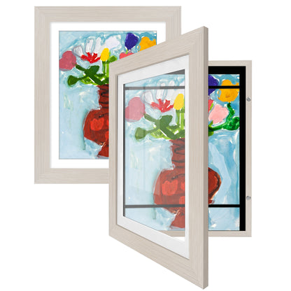 Kids Art Frame 2 Pack | Artwork Storage Display | Front Opening | Magnetic | Mat