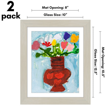 Kids Art Frame 2 Pack | Artwork Storage Display | Front Opening | Magnetic | Mat