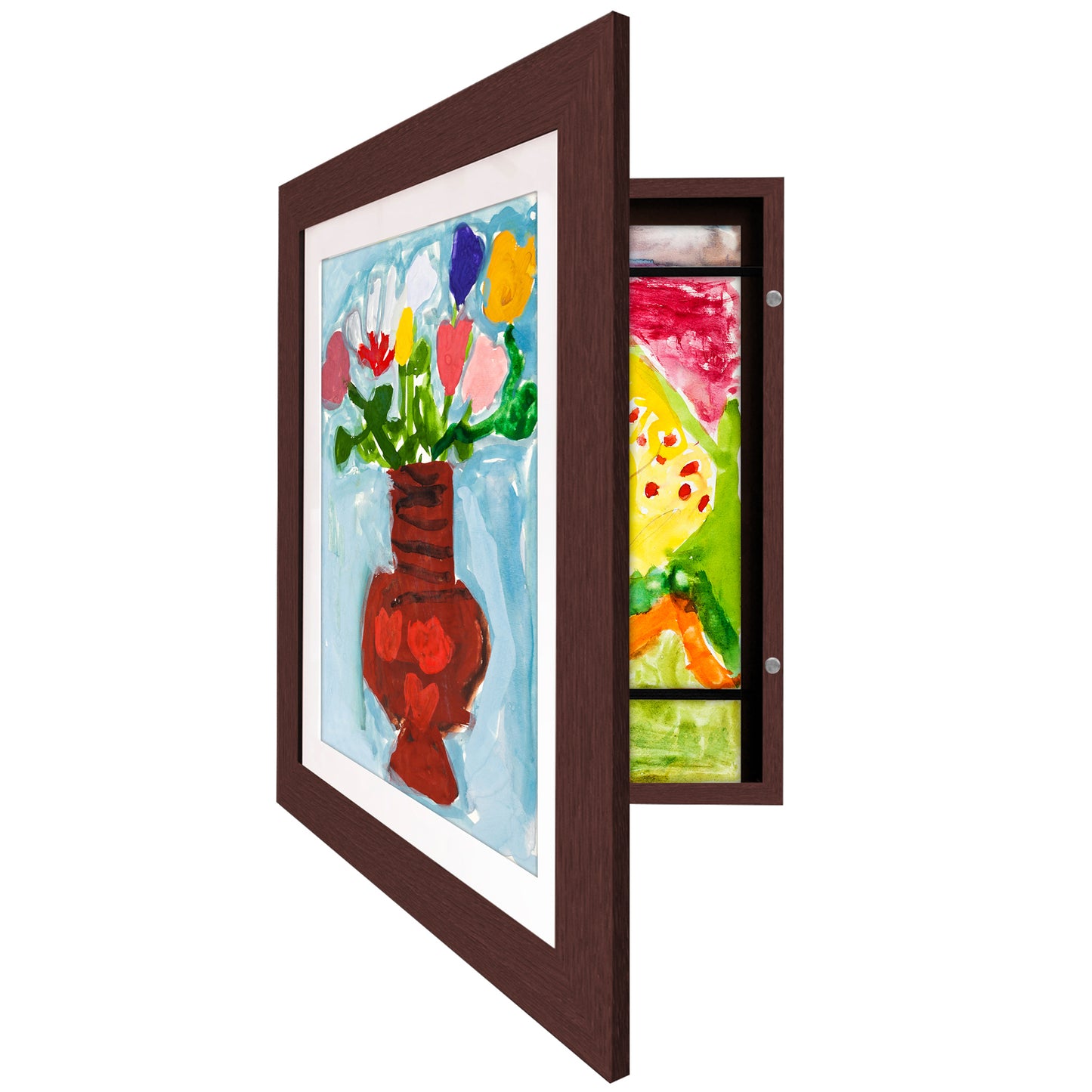 Kids Art Frame | Artwork Storage Display | Front Opening | Magnetic Closure | Mat