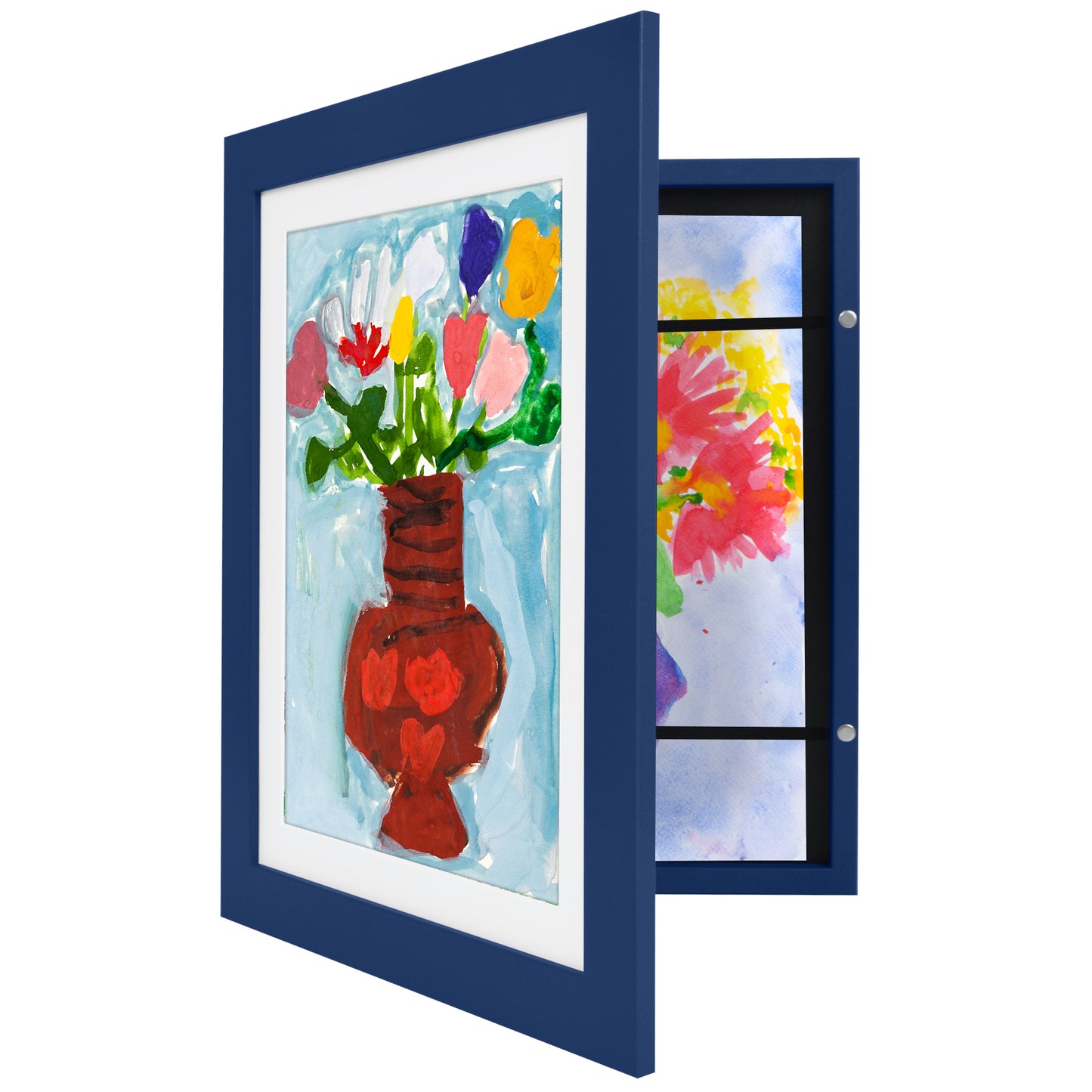 Kids Art Frame | Artwork Storage Display | Front Opening | Magnetic Closure | Mat
