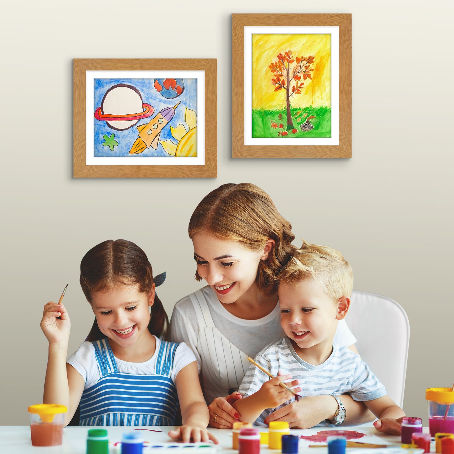 Kids Art Frame 2 Pack | Artwork Storage Display | Front Opening | Magnetic | Mat