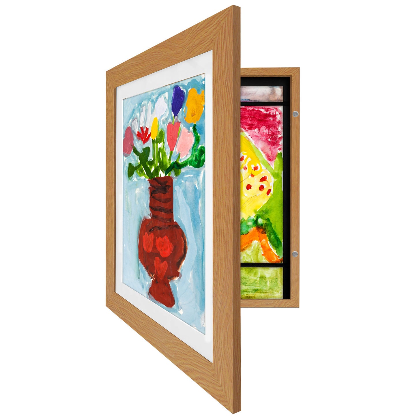 Kids Art Frame | Artwork Storage Display | Front Opening | Magnetic Closure | Mat