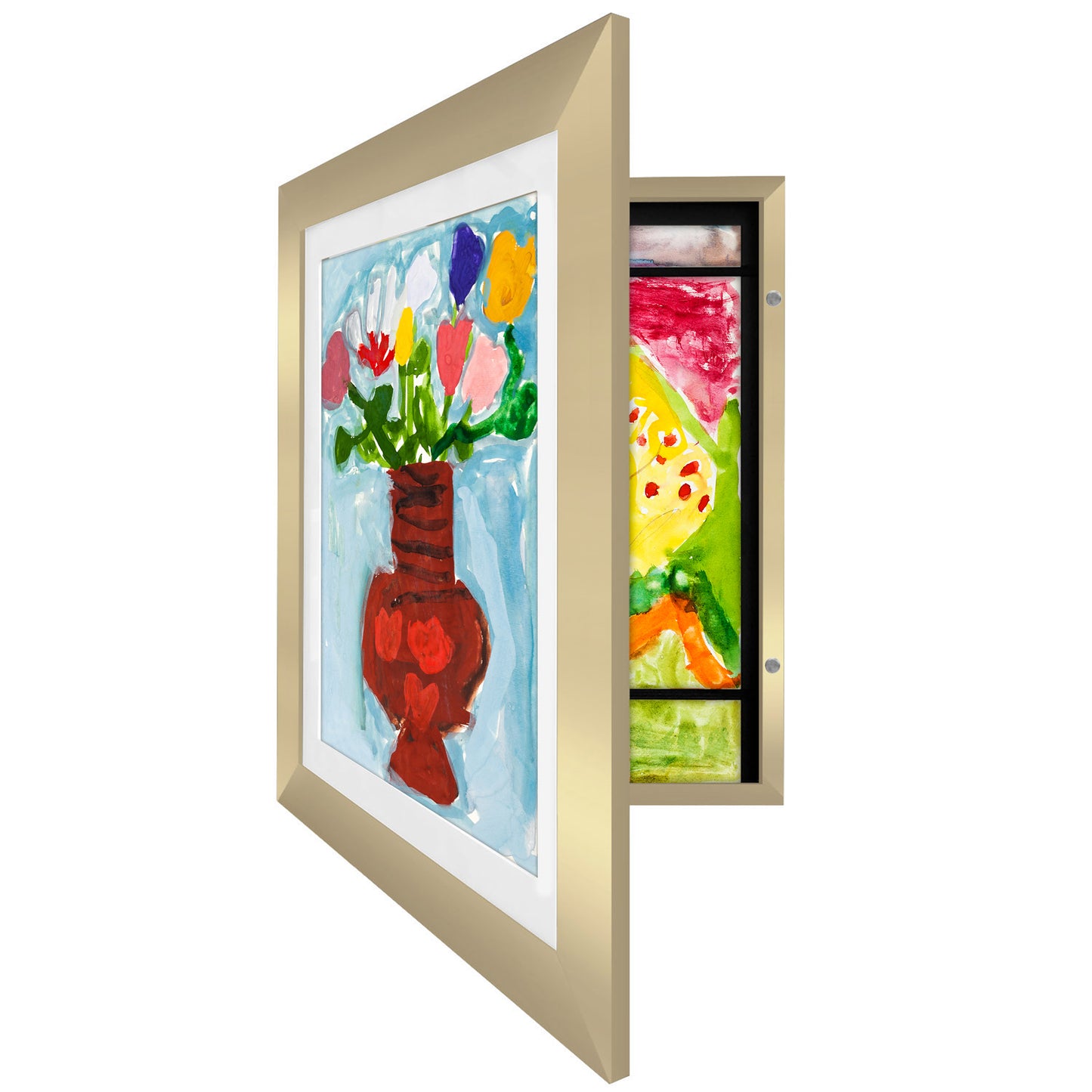 Kids Art Frame | Artwork Storage Display | Front Opening | Magnetic Closure | Mat