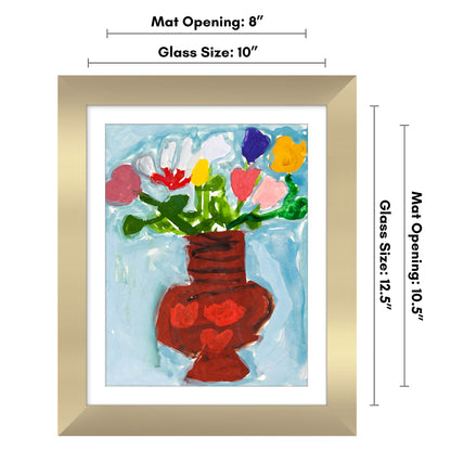 Kids Art Frame | Artwork Storage Display | Front Opening | Magnetic Closure | Mat