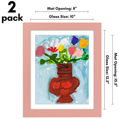 Kids Art Frame 2 Pack | Artwork Storage Display | Front Opening | Magnetic | Mat