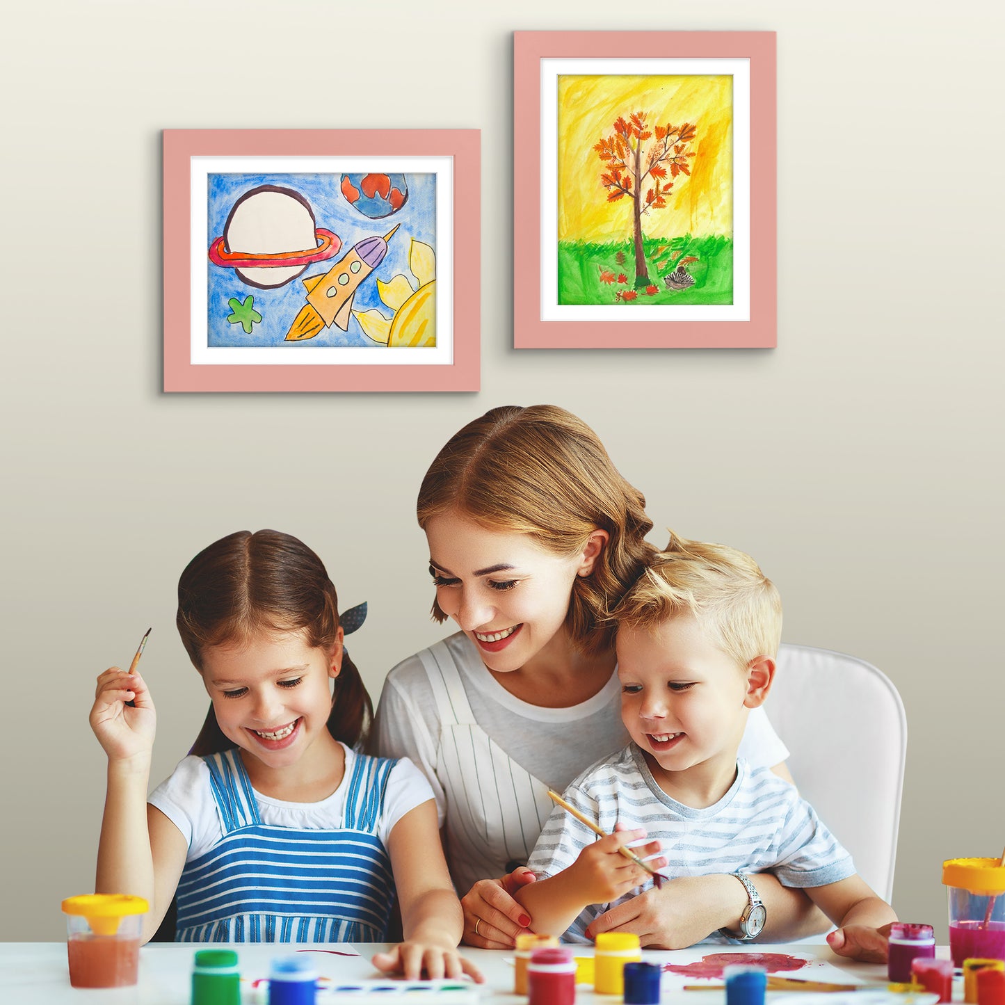 Kids Art Frame 2 Pack | Artwork Storage Display | Front Opening | Magnetic | Mat